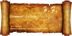Hammer Frida névjegykártya